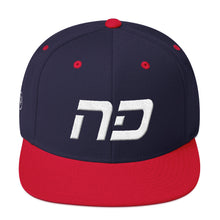 North Dakota - Flat Brim Hat - White Embroidery - ND - Many Hat Color Options Available