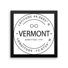 Vermont - Framed Print - Latitude & Longitude