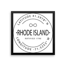 Rhode Island - Framed Print - Latitude & Longitude