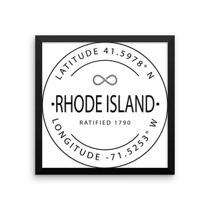 Rhode Island - Framed Print - Latitude & Longitude