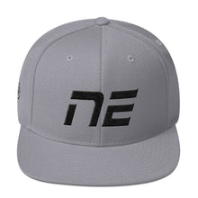 Nebraska - Flat Brim Hat - Black Embroidery - NE - Many Hat Color Options Available