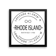 Rhode Island - Framed Print - Latitude & Longitude