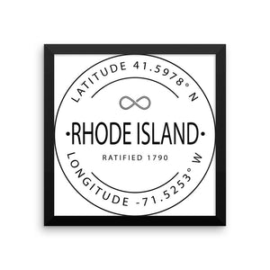 Rhode Island - Framed Print - Latitude & Longitude