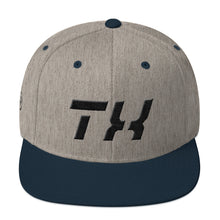 Texas - Flat Brim Hat - Black Embroidery - TX - Many Hat Color Options Available