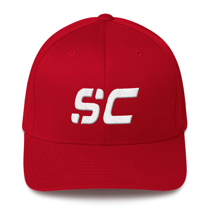 South Carolina - Structured Twill Cap - White Embroidery - SC - Many Hat Color Options Available