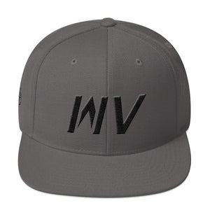West Virginia - Flat Brim Hat - Black Embroidery - WV - Many Hat Color Options Available