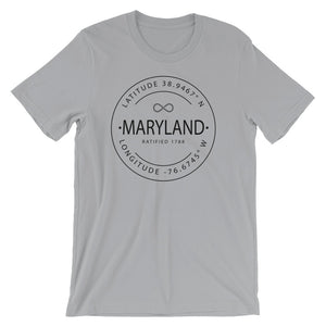 Maryland - Short-Sleeve Unisex T-Shirt - Latitude & Longitude