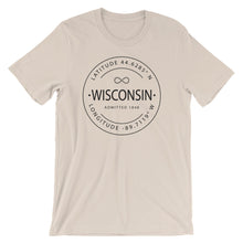 Wisconsin - Short-Sleeve Unisex T-Shirt - Latitude & Longitude