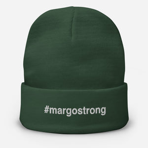 Margo's Collection - #margostrong - White Embroidery - Embroidered Beanie - Different hat colors available