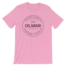 Delaware - Short-Sleeve Unisex T-Shirt - Latitude & Longitude