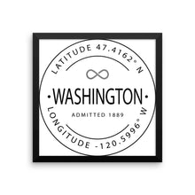 Washington - Framed Print - Latitude & Longitude
