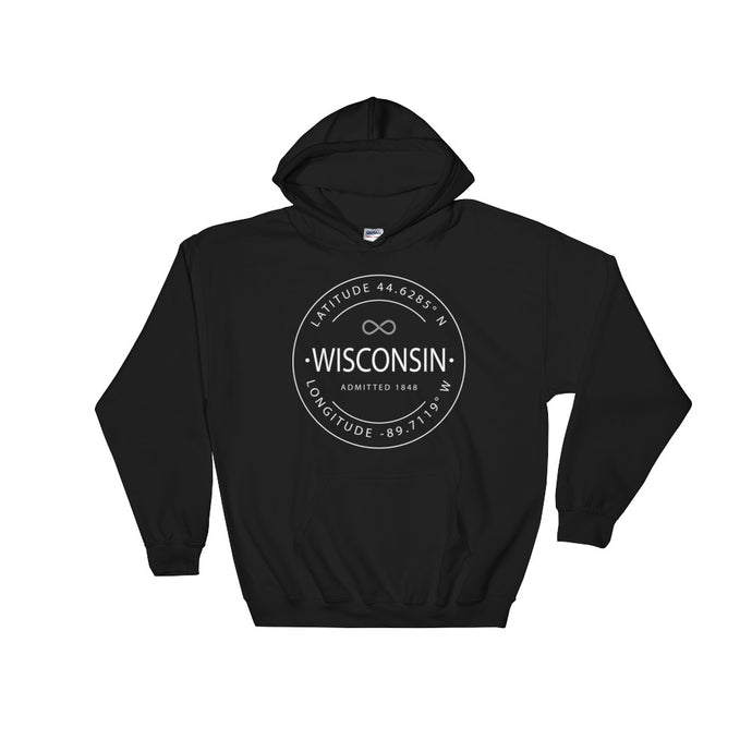 Wisconsin - Hooded Sweatshirt - Latitude & Longitude