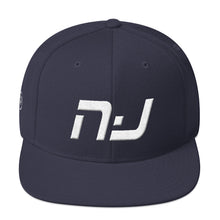 New Jersey - Flat Brim Hat - White Embroidery - NJ - Many Hat Color Options Available