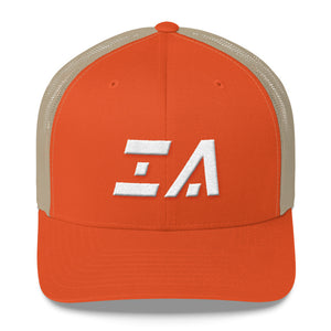 Iowa - Mesh Back Trucker Cap - White Embroidery - IA - Many Hat Color Options Available