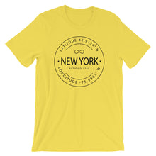 New York - Short-Sleeve Unisex T-Shirt - Latitude & Longitude