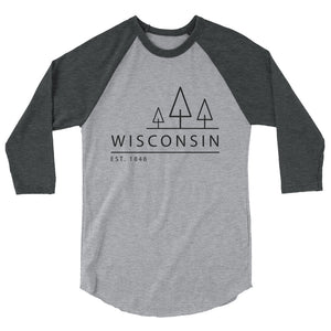 Wisconsin - 3/4 Sleeve Raglan Shirt - Established