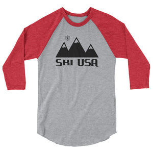 USA Designs - 3/4 Sleeve Raglan Shirt - Ski USA