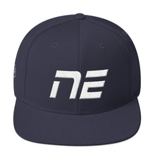 Nebraska - Flat Brim Hat - White Embroidery - NE - Many Hat Color Options Available