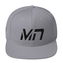 Minnesota - Flat Brim Hat - Black Embroidery - MN - Many Hat Color Options Available
