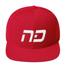 North Dakota - Flat Brim Hat - White Embroidery - ND - Many Hat Color Options Available