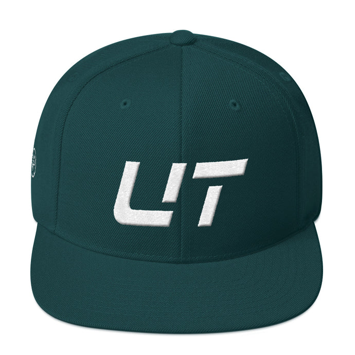 Utah - Flat Brim Hat - White Embroidery - UT - Many Hat Color Options Available