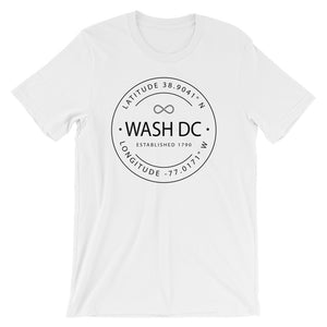 Washington DC - Short-Sleeve Unisex T-Shirt - Latitude & Longitude