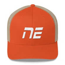 Nebraska - Mesh Back Trucker Cap - White Embroidery - NE - Many Hat Color Options Available