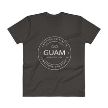 Guam - V-Neck T-Shirt - Latitude & Longitude