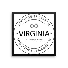 Virginia - Framed Print - Latitude & Longitude