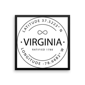 Virginia - Framed Print - Latitude & Longitude