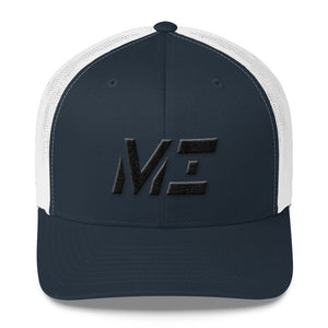 Michigan - Mesh Back Trucker Cap - Black Embroidery - MI - Many Hat Color Options Available