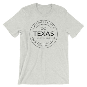 Texas - Short-Sleeve Unisex T-Shirt - Latitude & Longitude