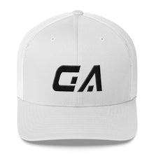 Georgia - Mesh Back Trucker Cap - Black Embroidery - GA - Many Hat Color Options Available