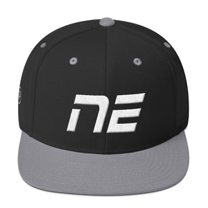 Nebraska - Flat Brim Hat - White Embroidery - NE - Many Hat Color Options Available