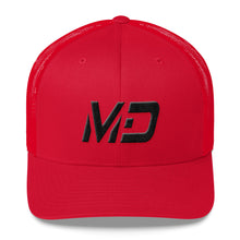 Maryland - Mesh Back Trucker Cap - Black Embroidery - MD - Many Hat Color Options Available