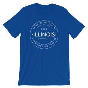 Illinois - Short-Sleeve Unisex T-Shirt - Latitude & Longitude