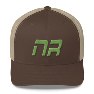 Native Realm - Mesh Back Trucker Cap - Green Embroidery - NR - Many Hat Color Options Available