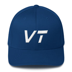 Vermont - Structured Twill Cap - White Embroidery - VT - Many Hat Color Options Available