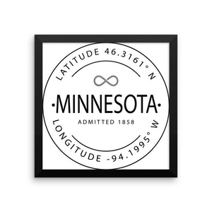 Minnesota - Framed Print - Latitude & Longitude