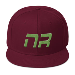 Native Realm - Flat Brim Hat - Green Embroidery - NR - Many Hat Color Options Available