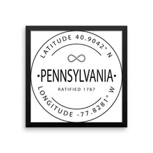 Pennsylvania - Framed Print - Latitude & Longitude
