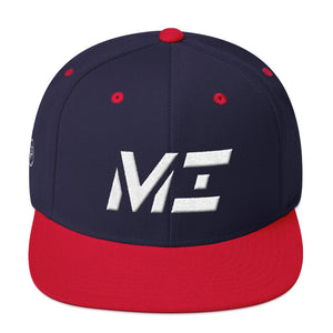 Michigan - Flat Brim Hat - White Embroidery - MI - Many Hat Color Options Available
