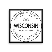 Wisconsin - Framed Print - Latitude & Longitude