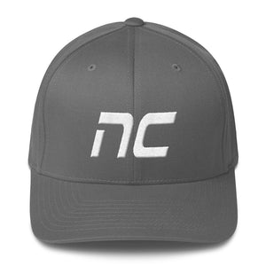 North Carolina - Structured Twill Cap - White Embroidery - NC - Many Hat Color Options Available