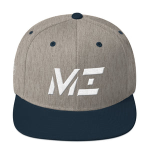 Michigan - Flat Brim Hat - White Embroidery - MI - Many Hat Color Options Available