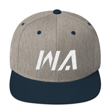 Washington - Flat Brim Hat - White Embroidery - WA - Many Hat Color Options Available
