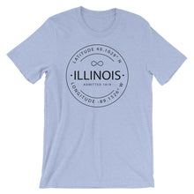Illinois - Short-Sleeve Unisex T-Shirt - Latitude & Longitude