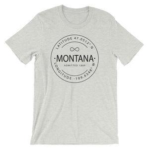 Montana - Short-Sleeve Unisex T-Shirt - Latitude & Longitude