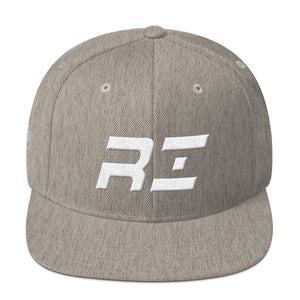 Rhode Island - Flat Brim Hat - White Embroidery - RI - Many Hat Color Options Available