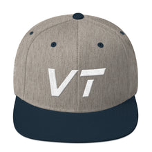 Vermont - Flat Brim Hat - White Embroidery - VT - Many Hat Color Options Available